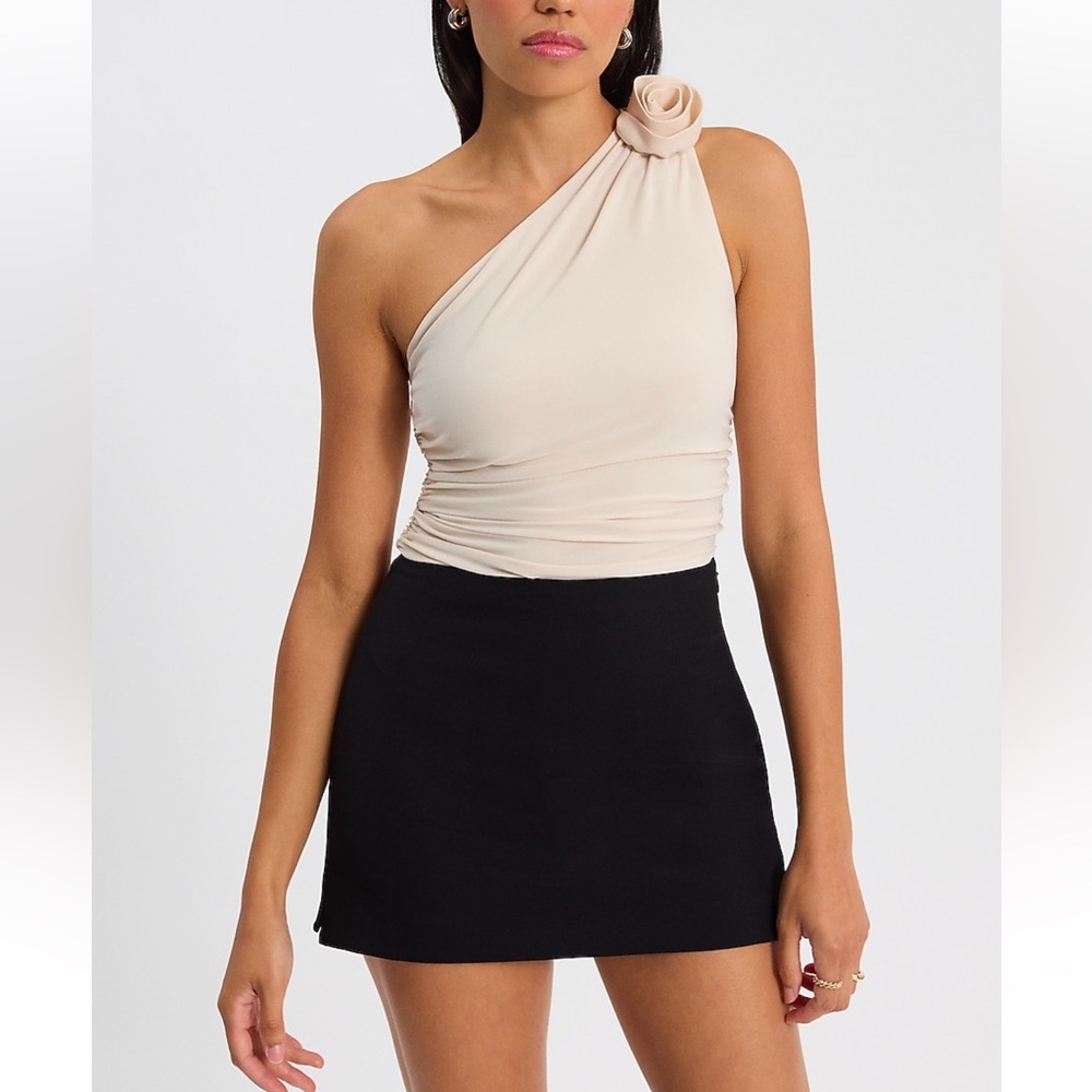 One Shoulder Rosette Bodysuit
